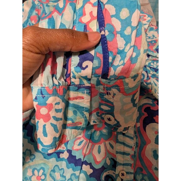 Talbots Classic Cotton Shirt - LayeredPaisley  Long Sleeve Button Up Shirt Sz M - Picture 5 of 13